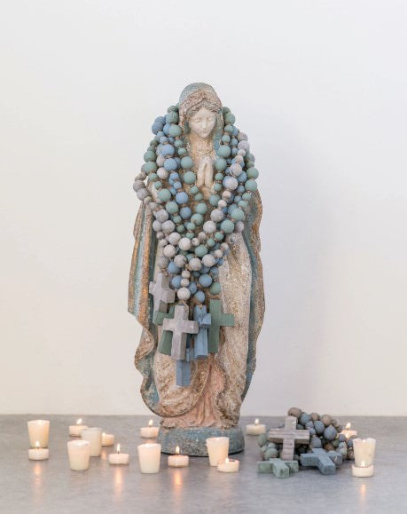 Wood Bead Rosary Decor image 0