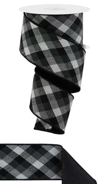 2.5" x 10yd Diag Woven Check/Pg Fused image 0