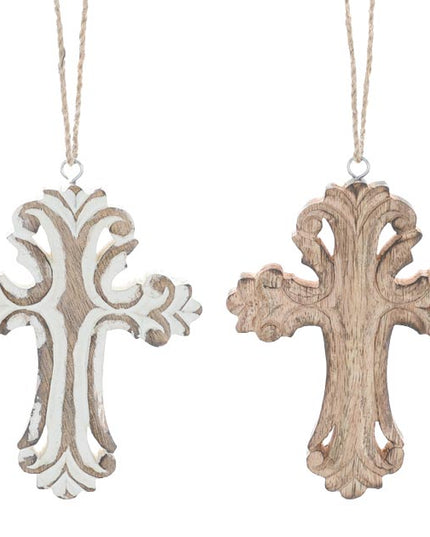 Wooden Cross Ornament - Multiple Color Options image 0