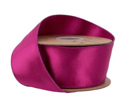 Fuchsia Shimmer Satin Ribbon 2.5"x10Y