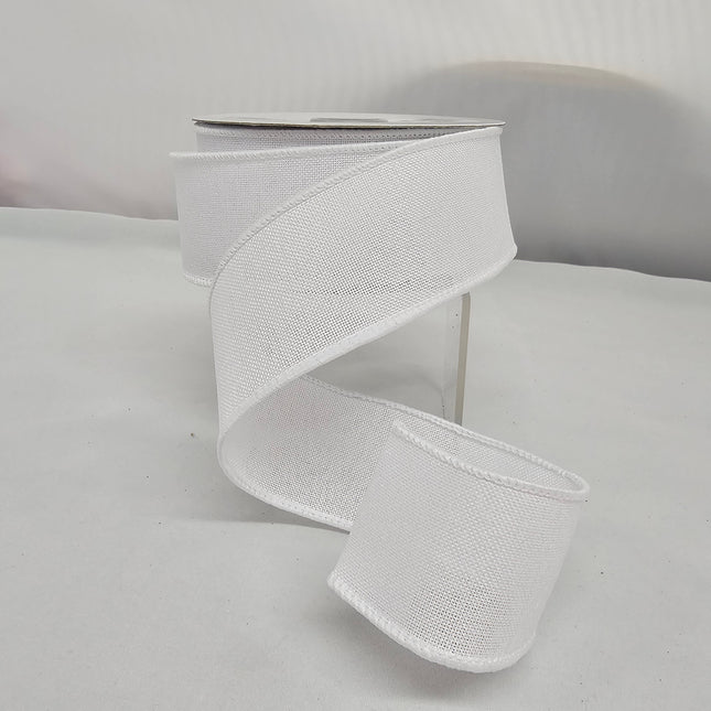 1.5" x 10Y Pastel Royal Burlap White image 0