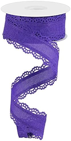 Scalloped Edge Royal Burlap Ribbon