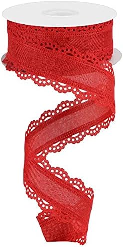 Scalloped Edge Royal Burlap Ribbon