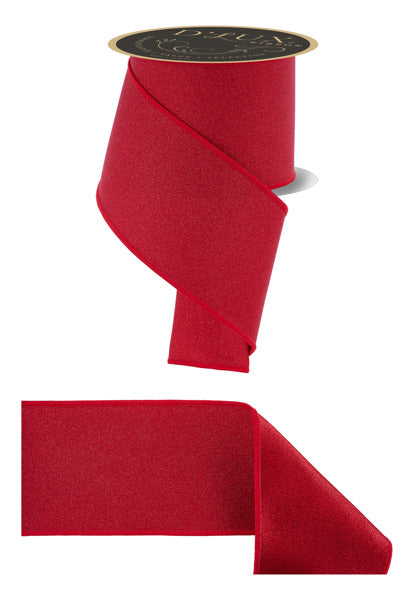 Red Fine Glitter Ribbon - 4" x 10 yds image 0