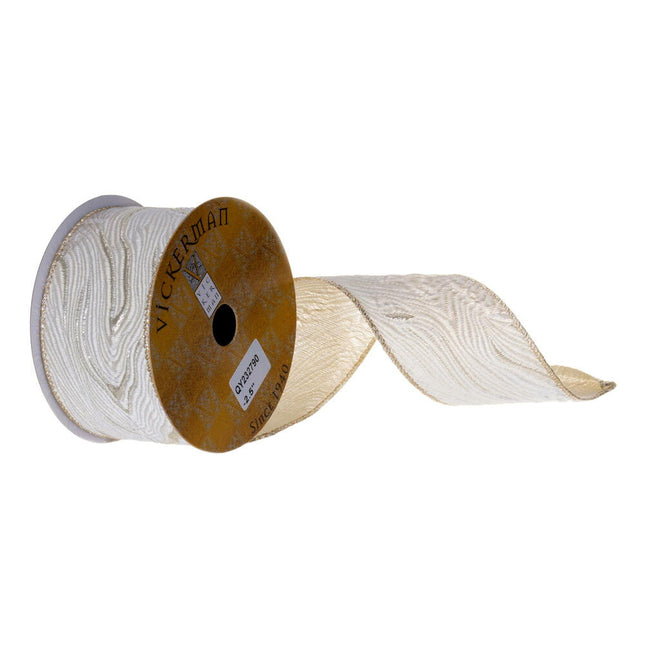 Ivory Abstract Grain Ribbon image 0