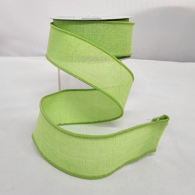 1.5" x 10Y Pastel Royal Burlap Lime Green image 0