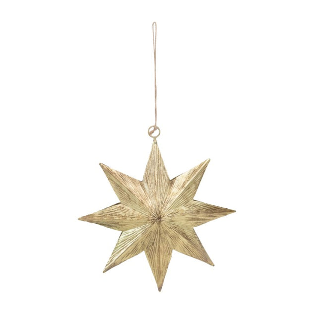 8" Embossed Metal Star Ornament image 0