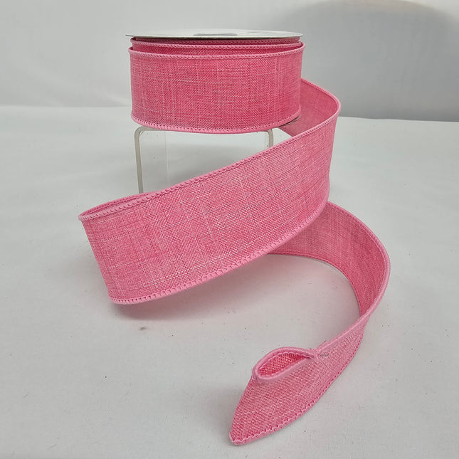 1.5" x 10Y Pastel Royal Burlap Pink image 0