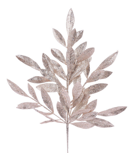 Champagne Glitter Bay Leaf Spray image 0