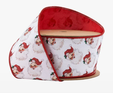 Santa Face w/ Red Backing Ribbon