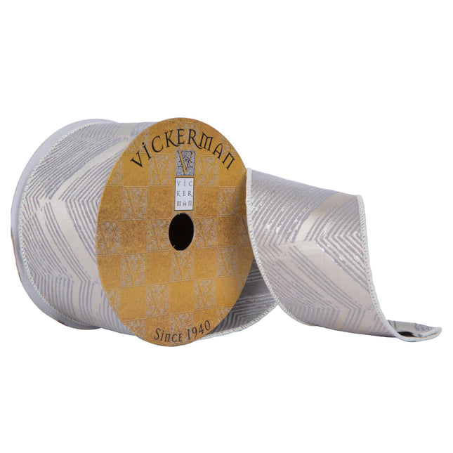Gray/Beige Chevron Ribbon image 0