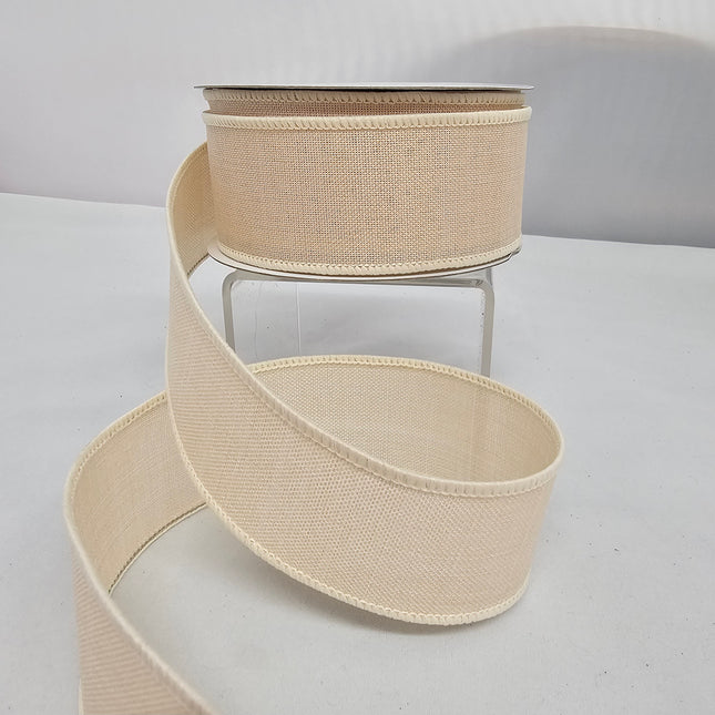 1.5" x 10Y Pastel Royal Burlap Ivory image 0