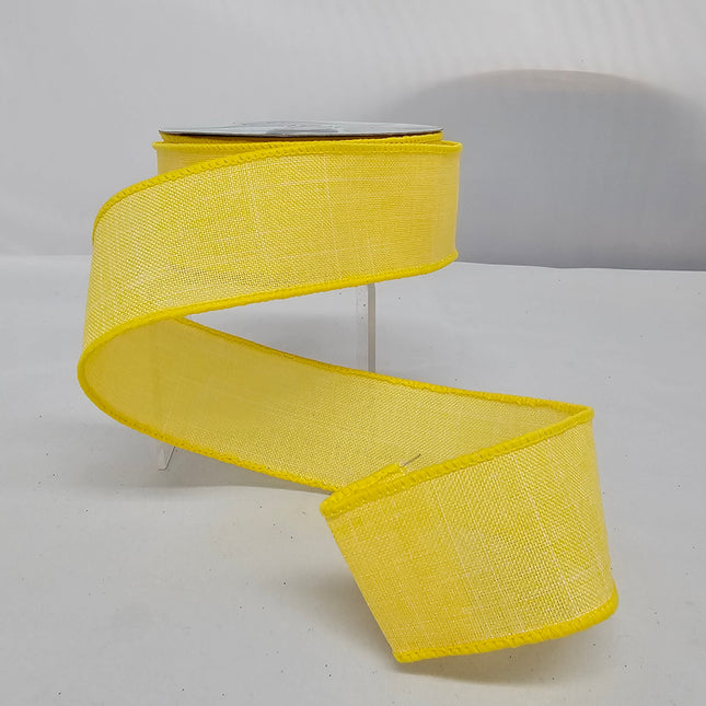 1.5" x 10Y Pastel Royal Burlap Yellow image 0