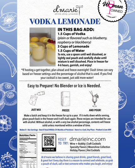 Vodka Lemonade Craft Cocktail Slush Mix
