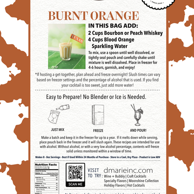 Burnt Orange Craft Cocktail Slush Mix