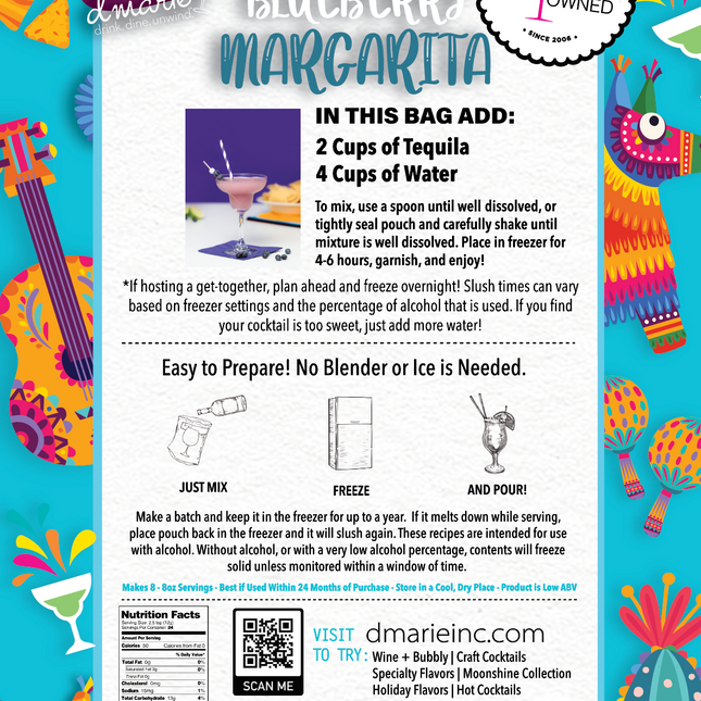 Blueberry Margarita Craft Cocktail Slush Mix