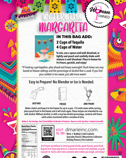 Watermelon Margarita Craft Cocktail Slush Mix