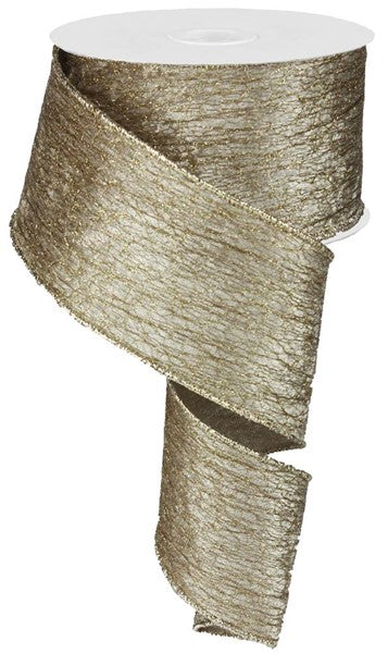 2.5" x 10yd Velvet/Foil Ribbon