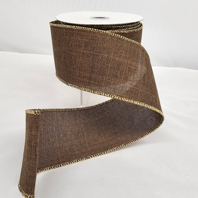 2.5"x10Y Gold Glitter Trim Ribbon