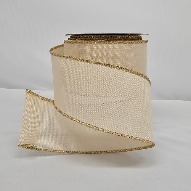 2.5"x10Y Gold Glitter Trim Ribbon