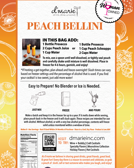 Peach Bellini Craft Cocktail Slush Mix