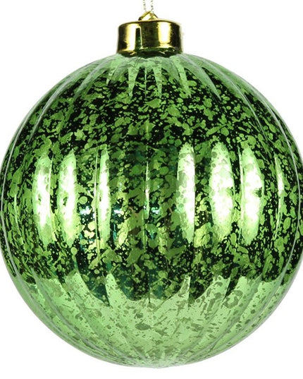 120Mm Antique Look Vertical Stripe Ball Ornament