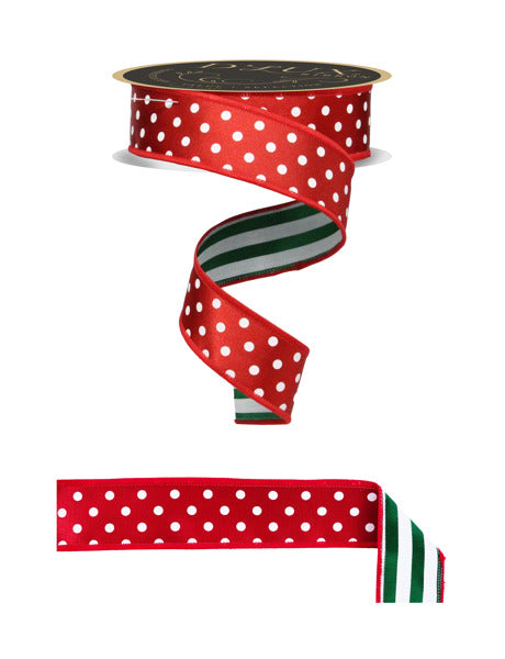 Polka Dot & Stripe Ribbon - 1.5" x 10 yds image 0