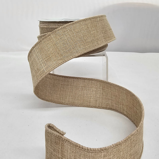 1.5" x 10Y Pastel Royal Burlap Brown image 0