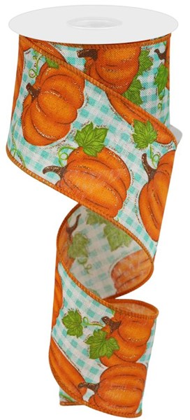 2.5" x 10yd Pumpkin Patch/Check image 0