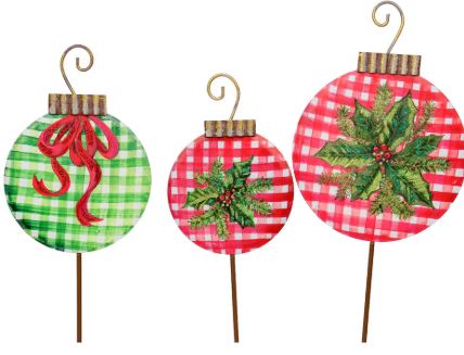 Gingham Topiary Ornaments