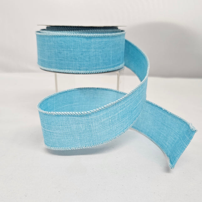 1.5" x 10Y Pastel Royal Burlap Blue image 0