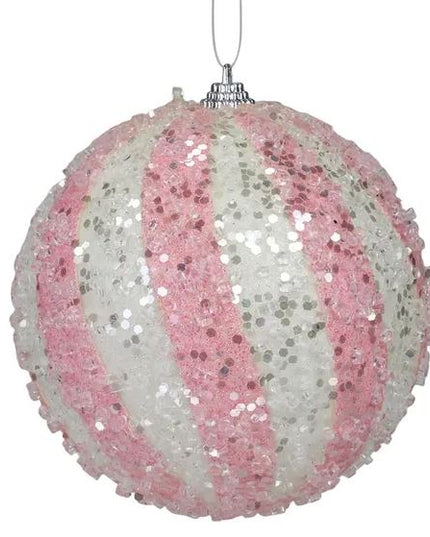 4.75" Swirl/Glitter Ball Ornament