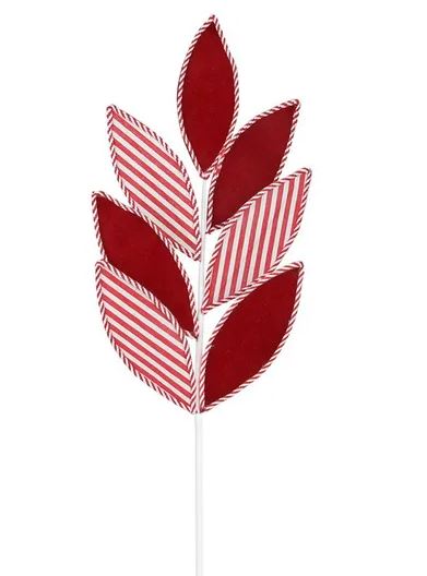 27" Velvet Stripe Leaf Spray