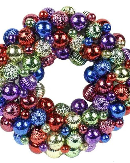 16.5" Antique Look Mixed Ball Wreath
