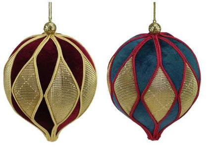 Velvet Harlequin Onion Ornament
