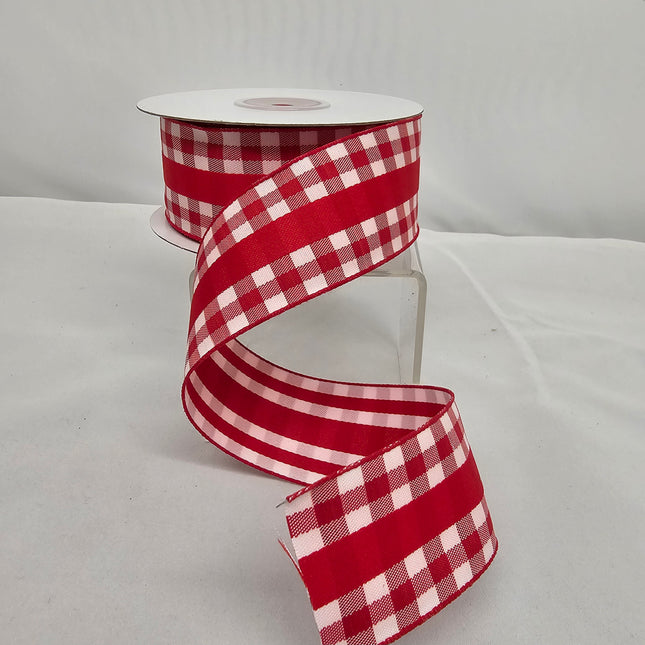 1.5"x10Y Red Gingham Ribbon image 0