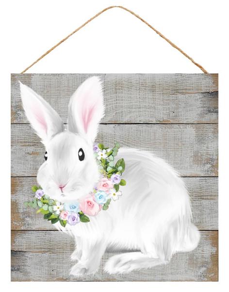 10" Bunny/Floral Sign image 0