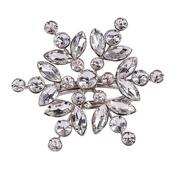 3"Dia Glass Snowflake Napkin Ring Holder