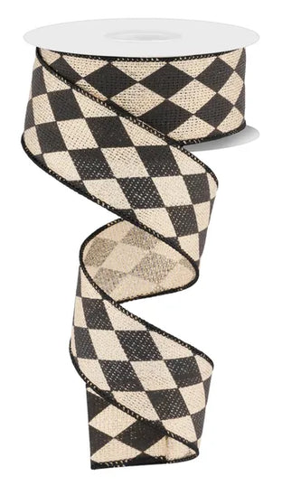 1.5" x 10yd Harlequin On Metallic
