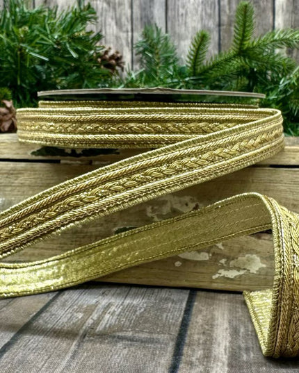 .75 x 10yds metallic dupioni braid trim