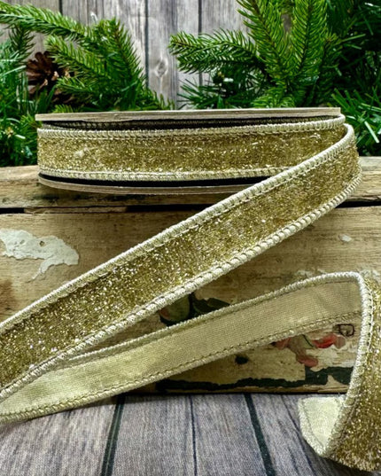 .5" x 10yds metallic velvet w/ lame backing