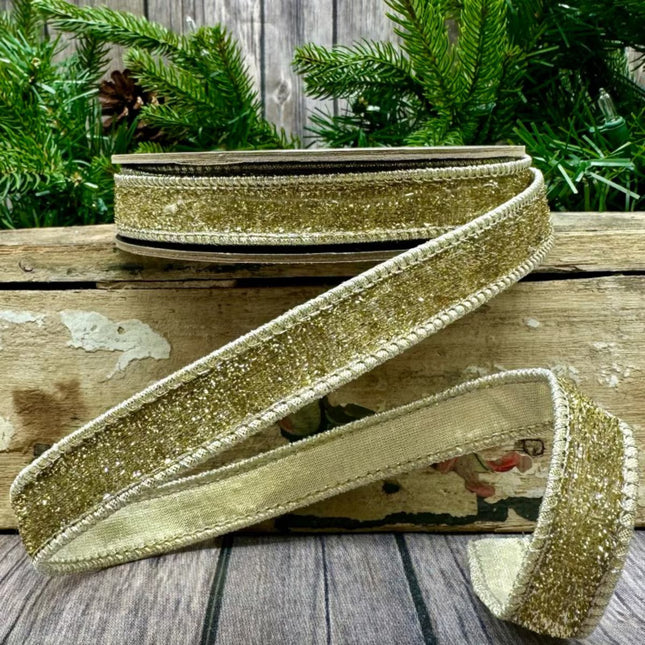 .5" x 10yds metallic velvet w/ lame backing