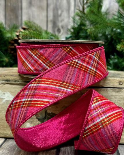 1.5" x 10yds dupioni diagonal plaid