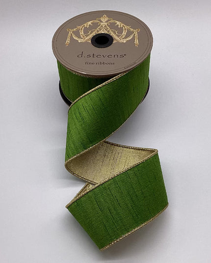 2.5" x 10yds slub dupion metallic gold back