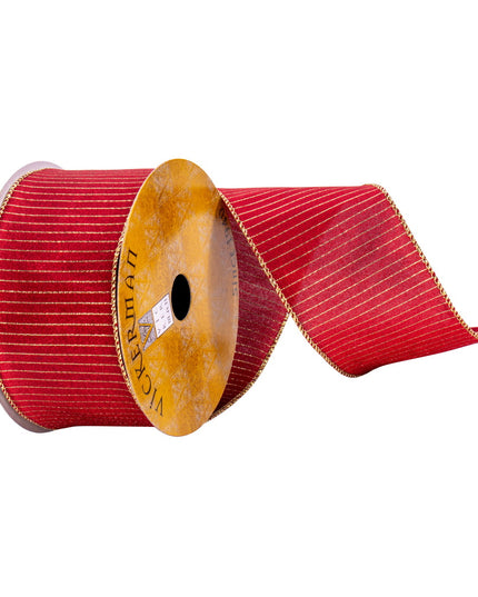 Red with Gold Stripes Ribbon image 0