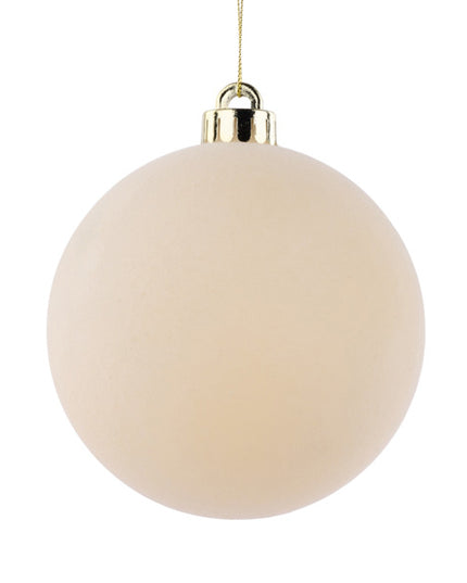 120MM Flocked Cream Ornament image 0