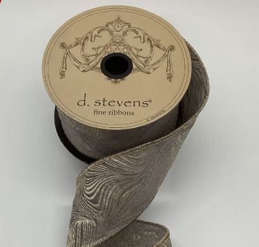 Jacquard Waves Grey/Gold 2.5"x10Y