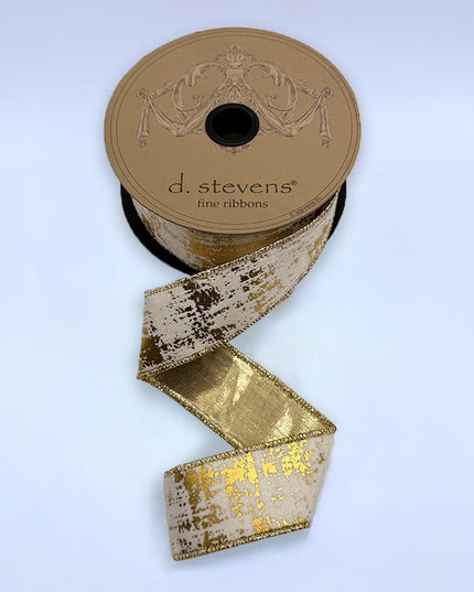 1.5" x 10yds suede velvet burnished metallic gold