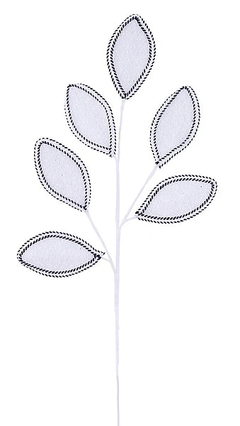 30" V-Cut Glitter/Trim Leaf Spray