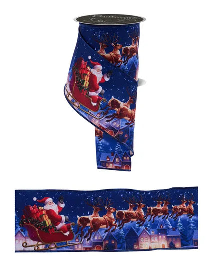 4" x 10yd Santa's Sleigh/Reindeer